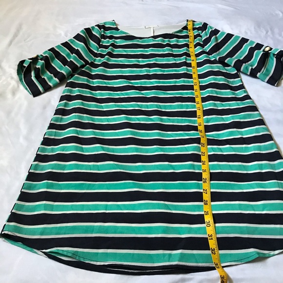 EVERLY Striped Short Tab Sleeve Shift Dress Medium - Picture 5 of 13